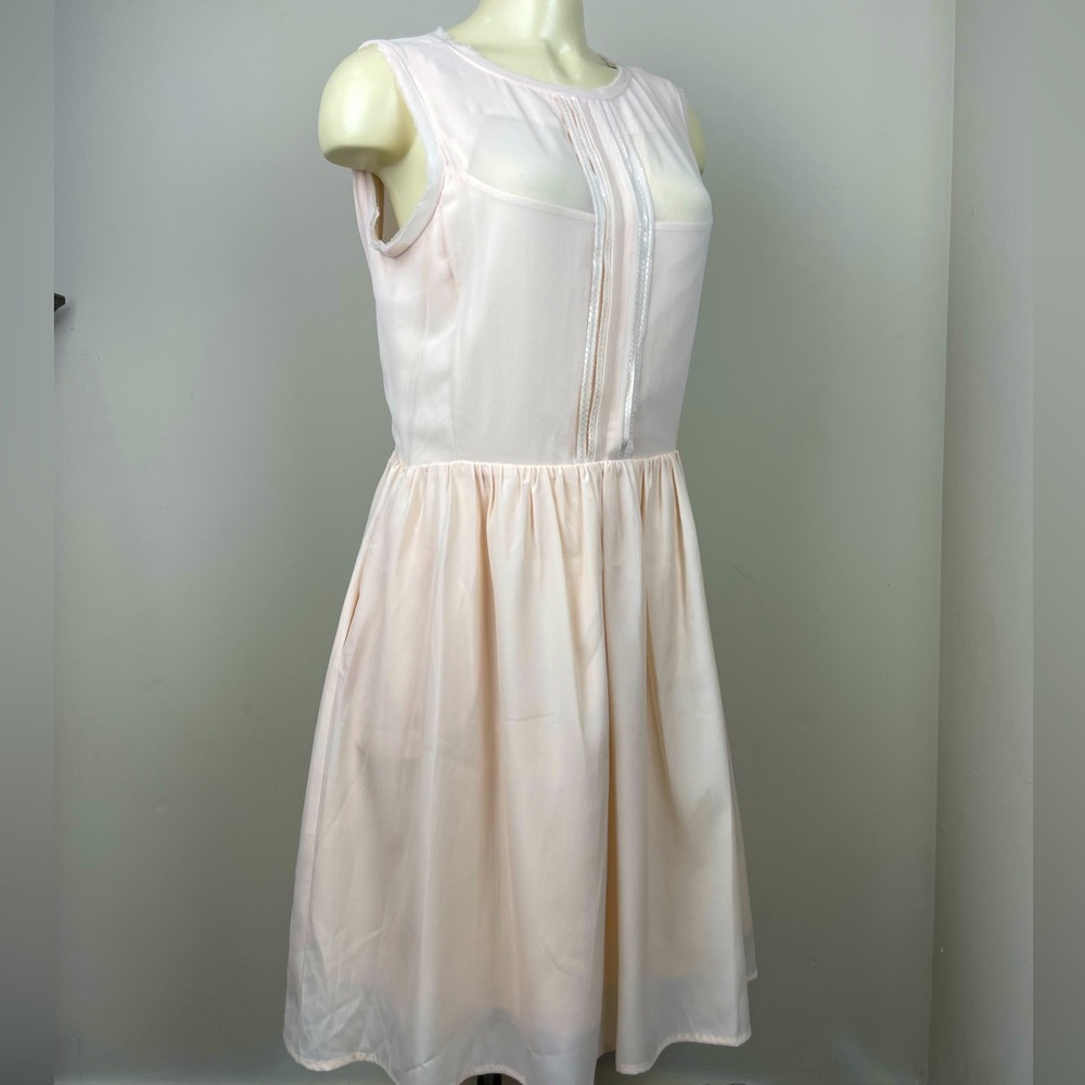 Jessica Simpson Fit and Flare Chiffon Champagne Pink Dress Size 10